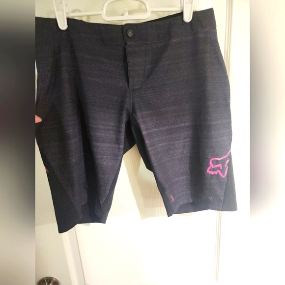 Fox Pants - Fox Black and Pink Logo Shorts